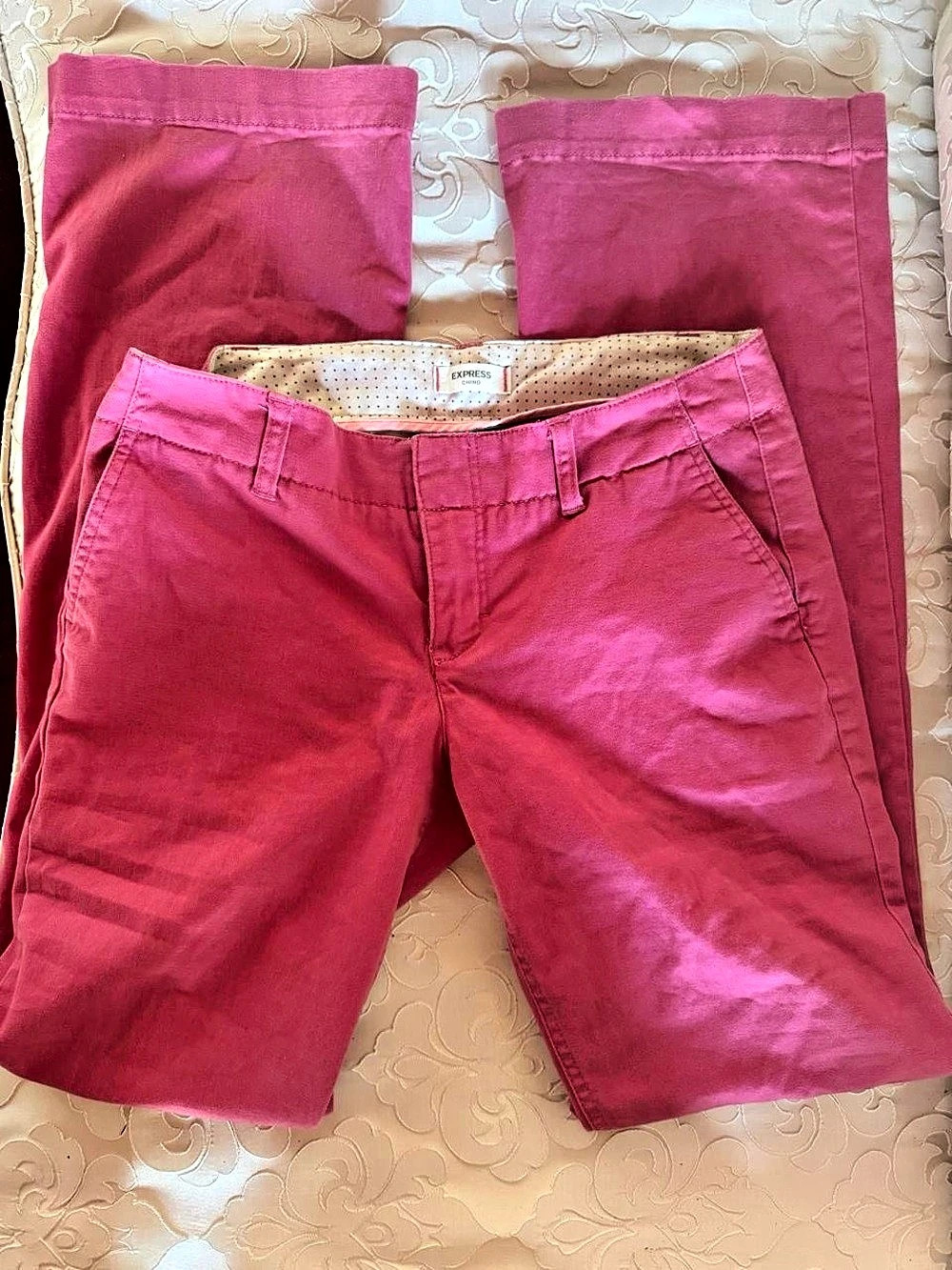Express Chino Pink Polka Dot pants Size 2